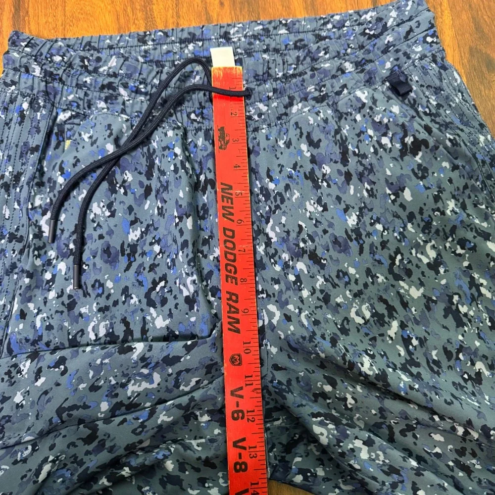 Athleta Avenue Wide Leg Crop Pants Blue Zip Pockets Drawstring Women's Size 12 - Picture 6 of 8
